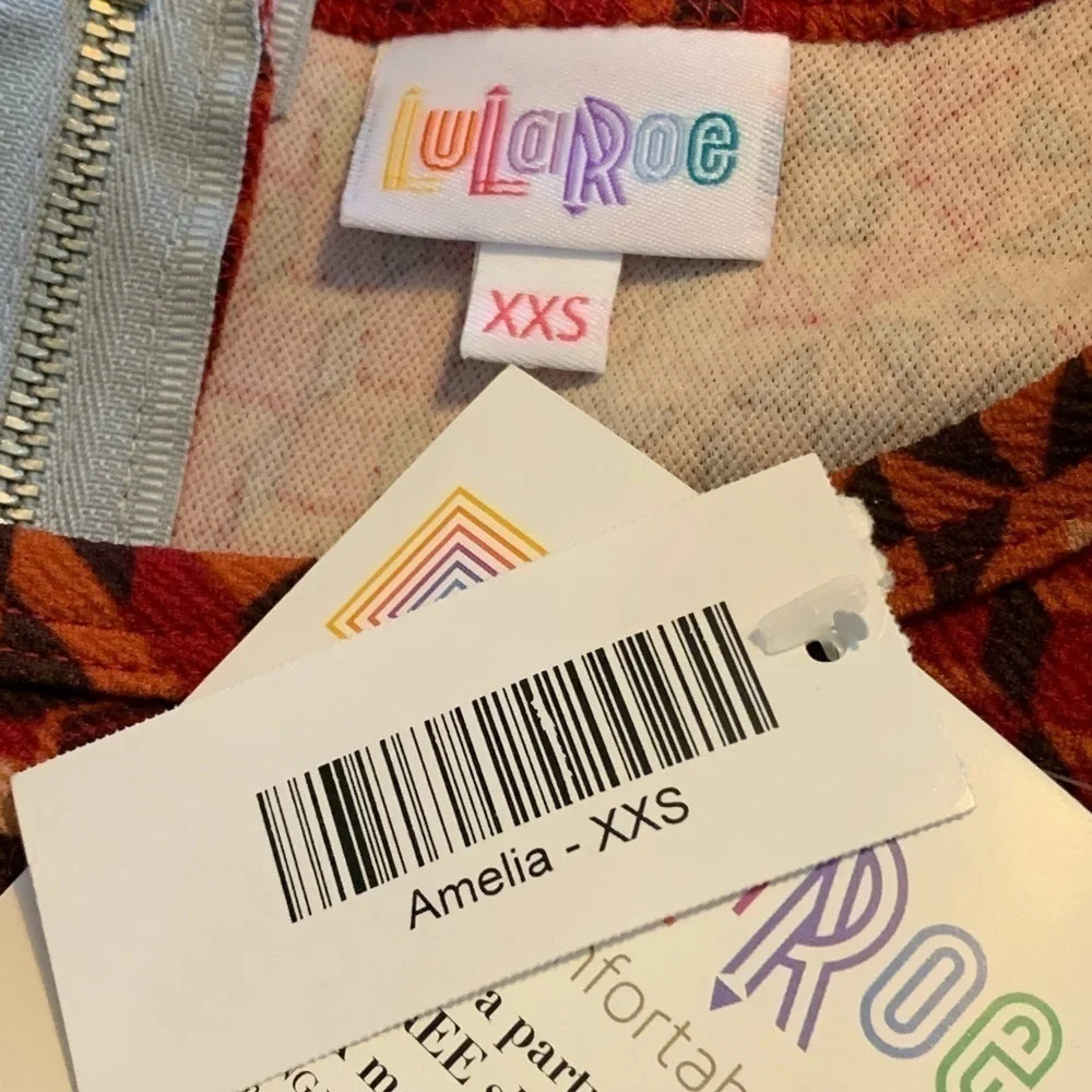 Lularoe Amelia Geometric Print Dress XXS NWT - Picture 5 of 6